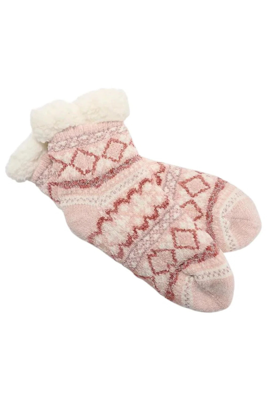 MUK LUKS Vitamin E Infused Luxe Cabin Socks Light Pink